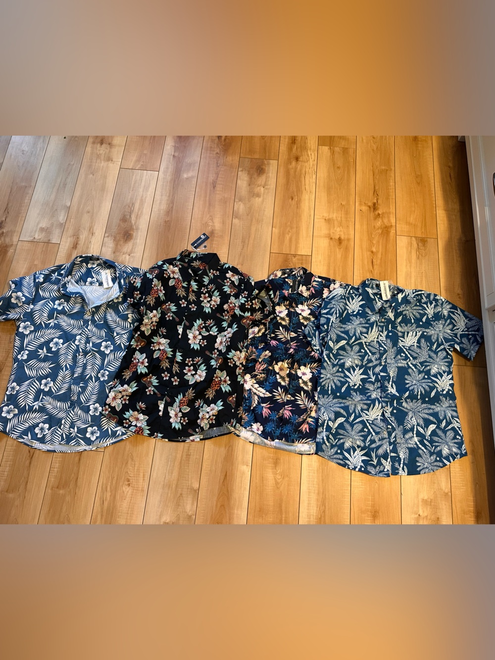 NWT Men's Floral Short-Sleeve Shirts - Set of 4